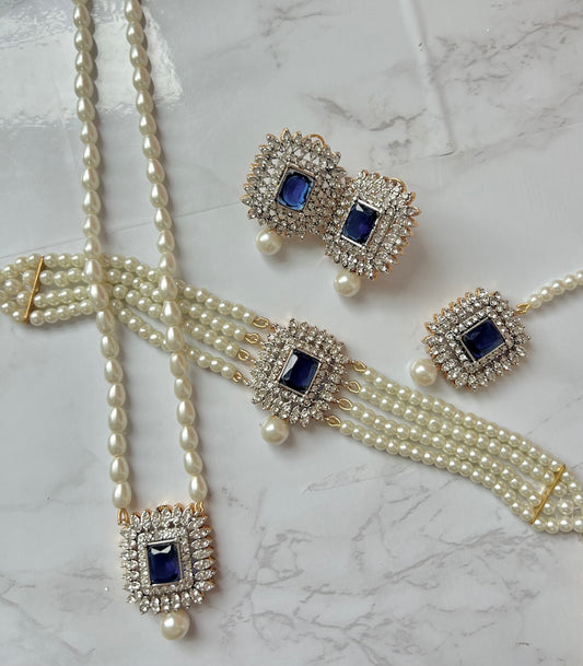 Asifa jewellery set -Navy