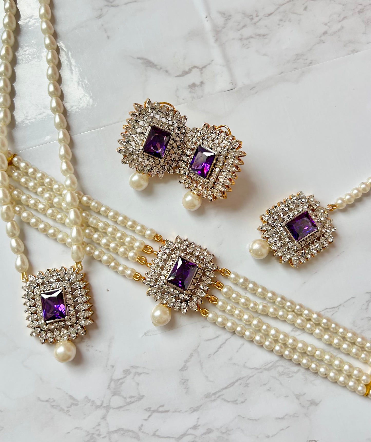 Asifa jewellery set - Purple