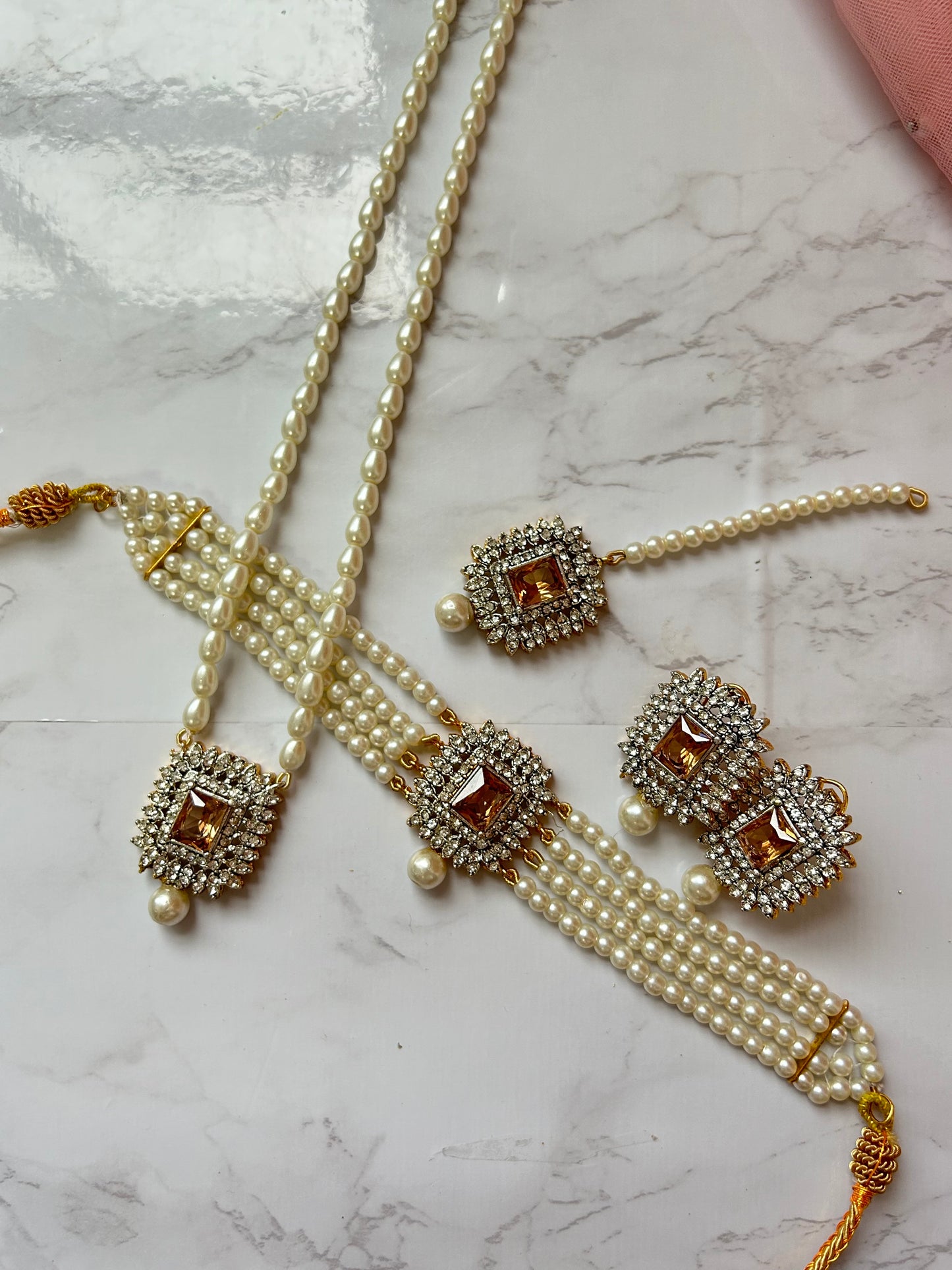 Asifa jewellery set -Champagne