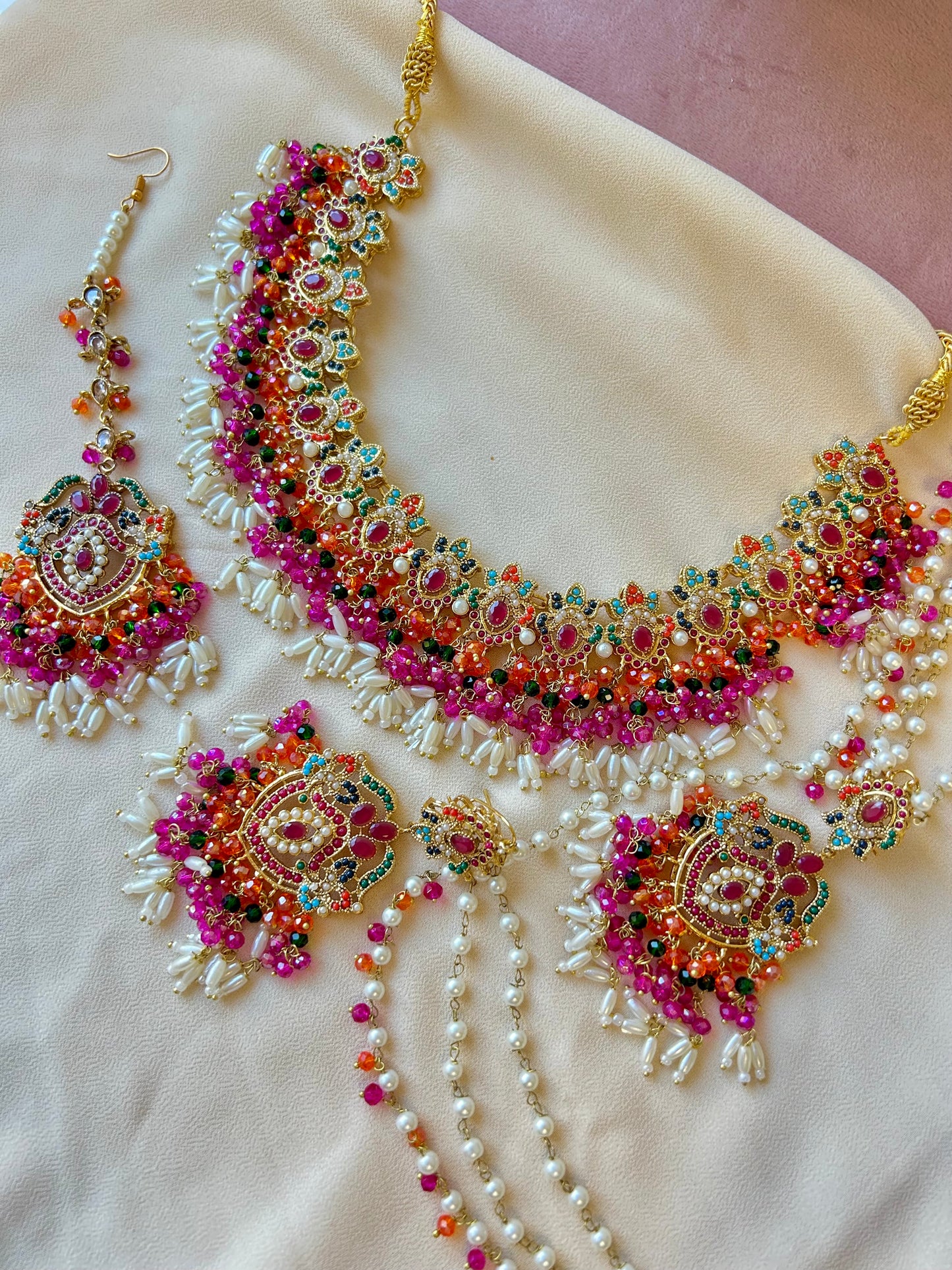 Asma bridal set~ Orange & multi