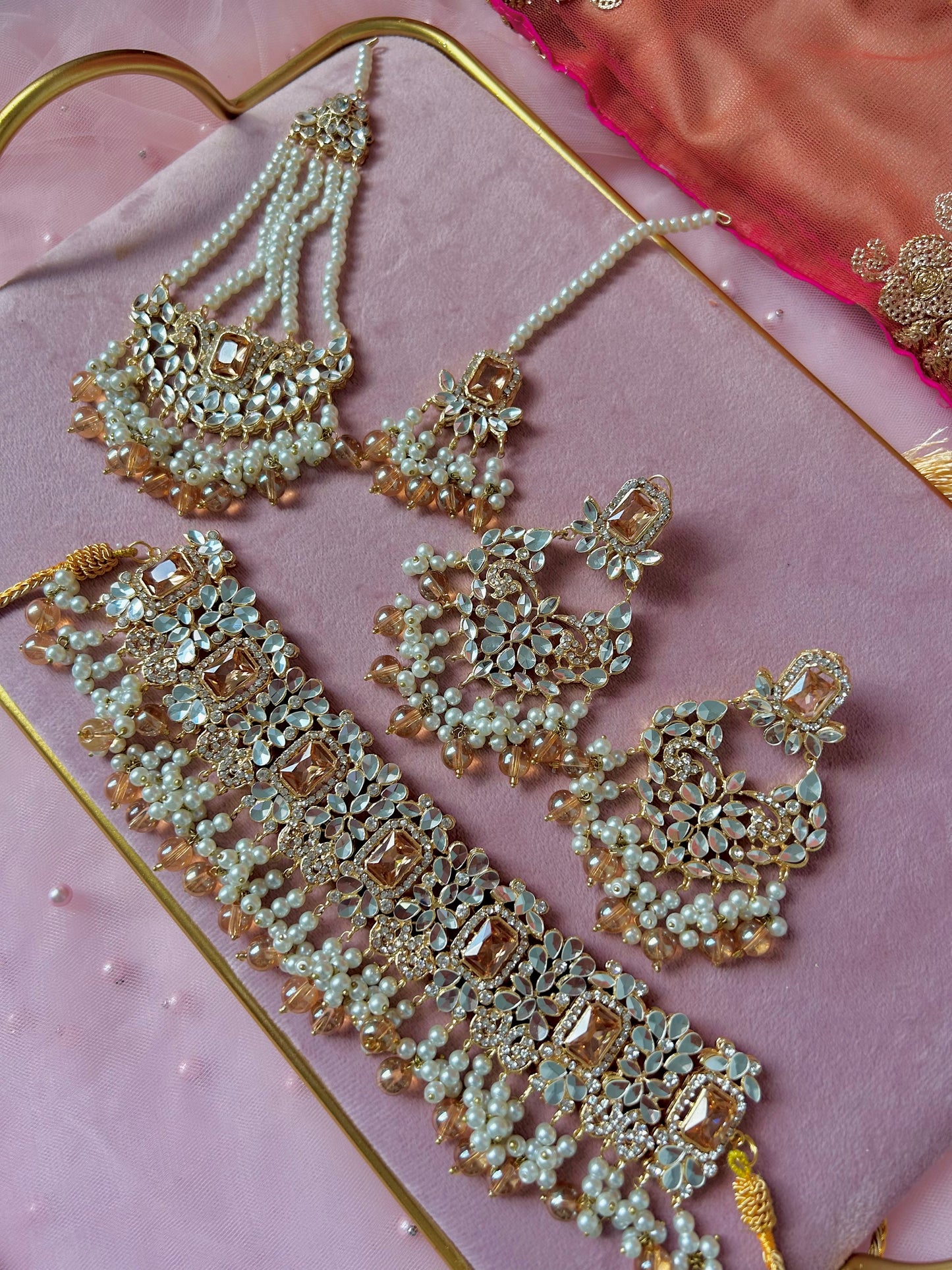 Mawra Bridal set~peach/champagne