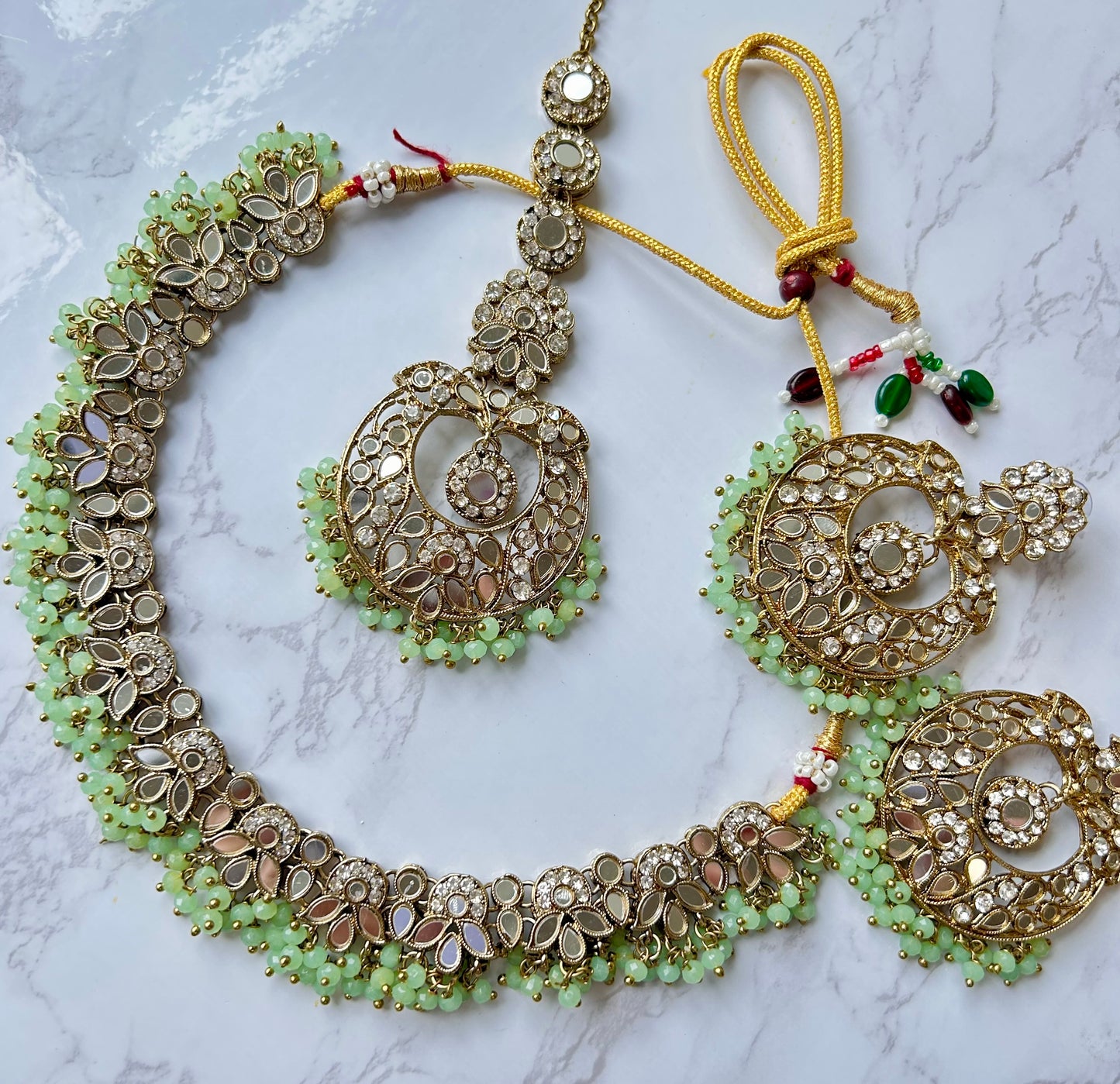 Sofia jewellery set ~ mint green