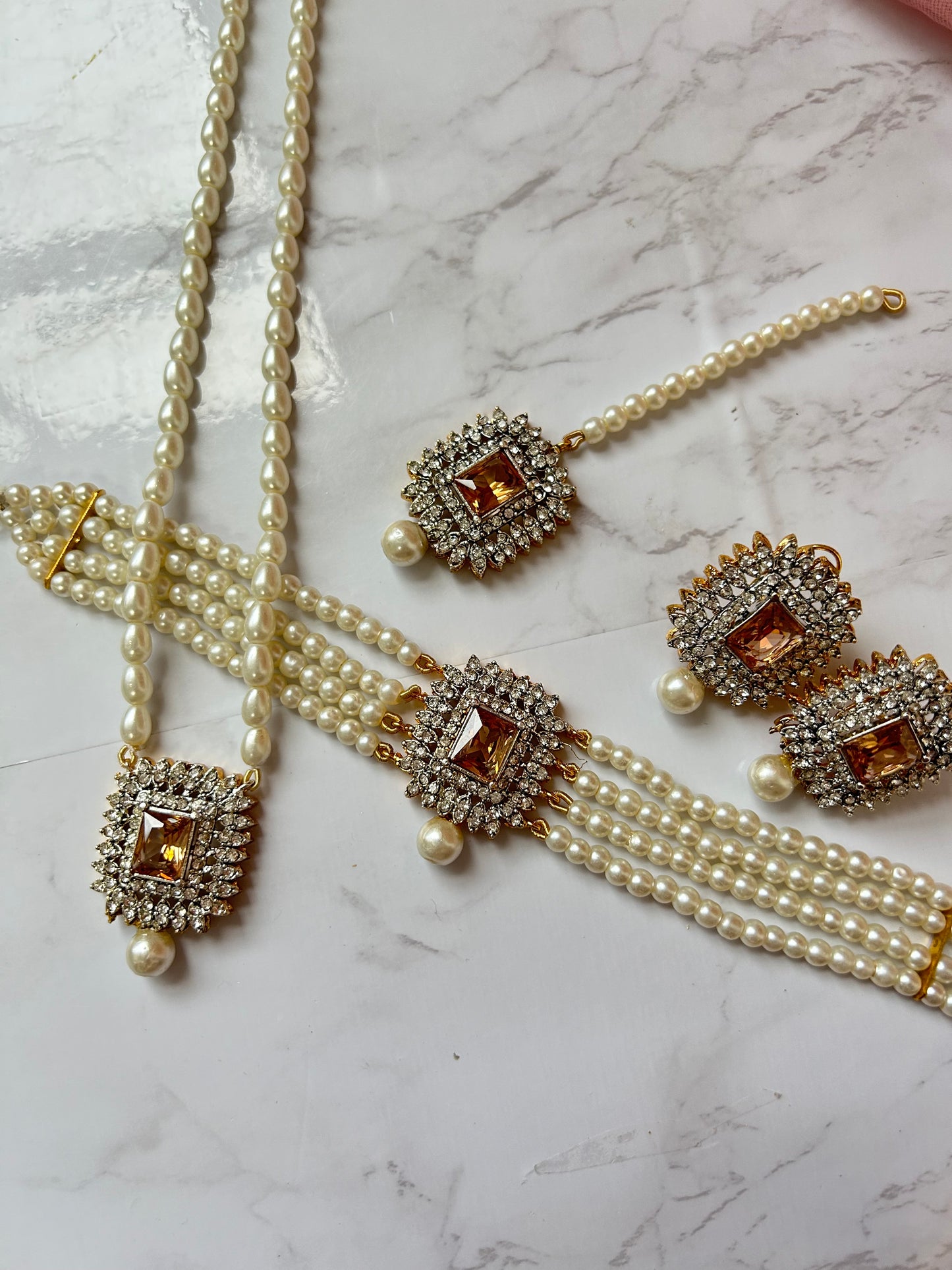 Asifa jewellery set -Champagne