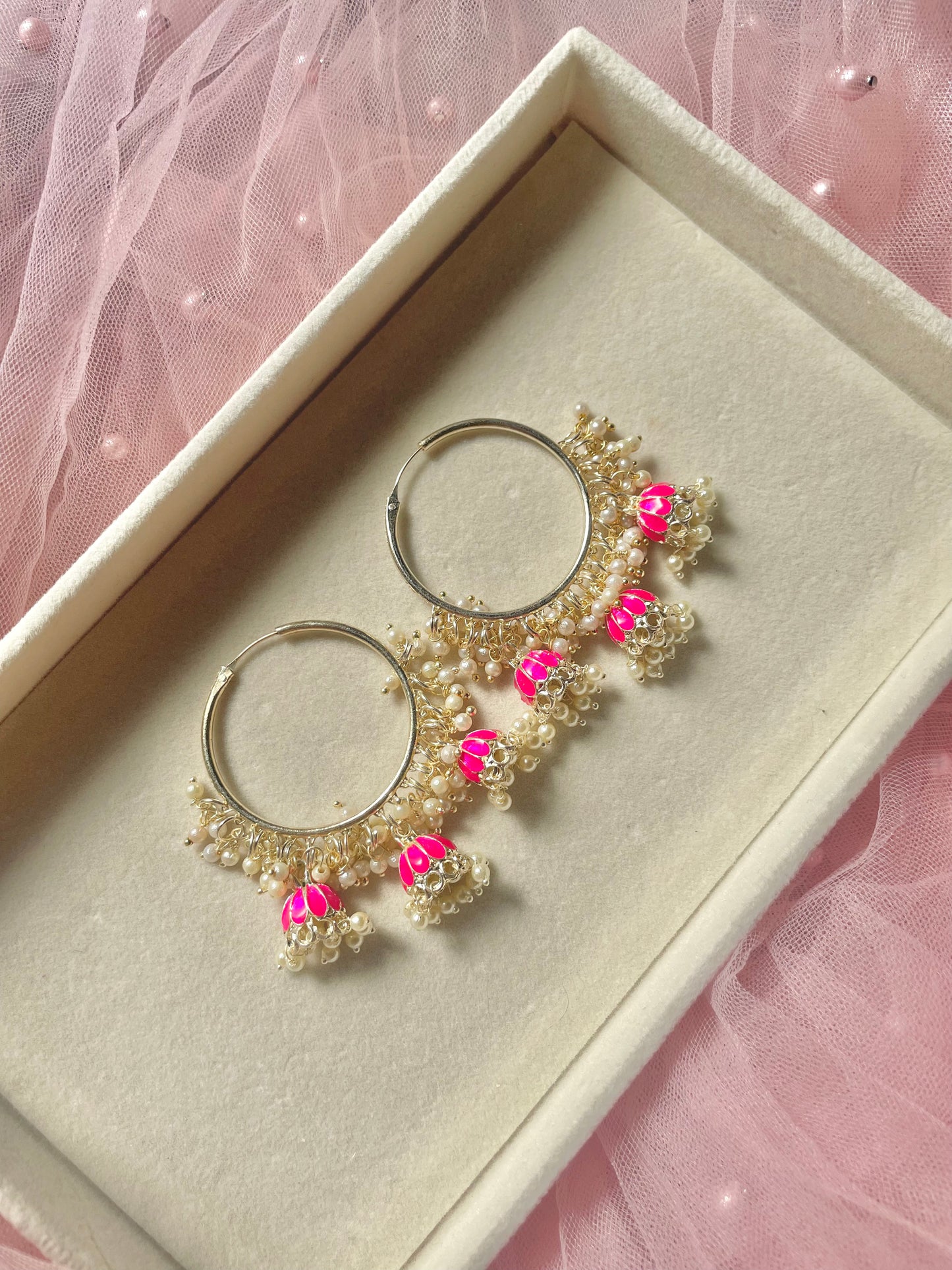 Meerab hoops ~ dark pink