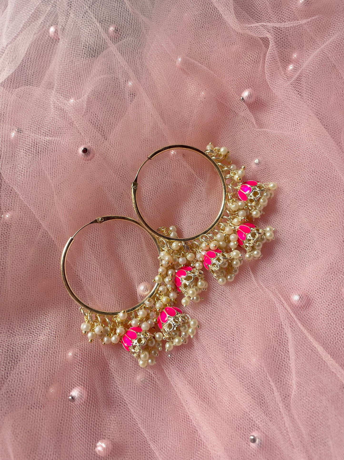 Meerab hoops ~ dark pink