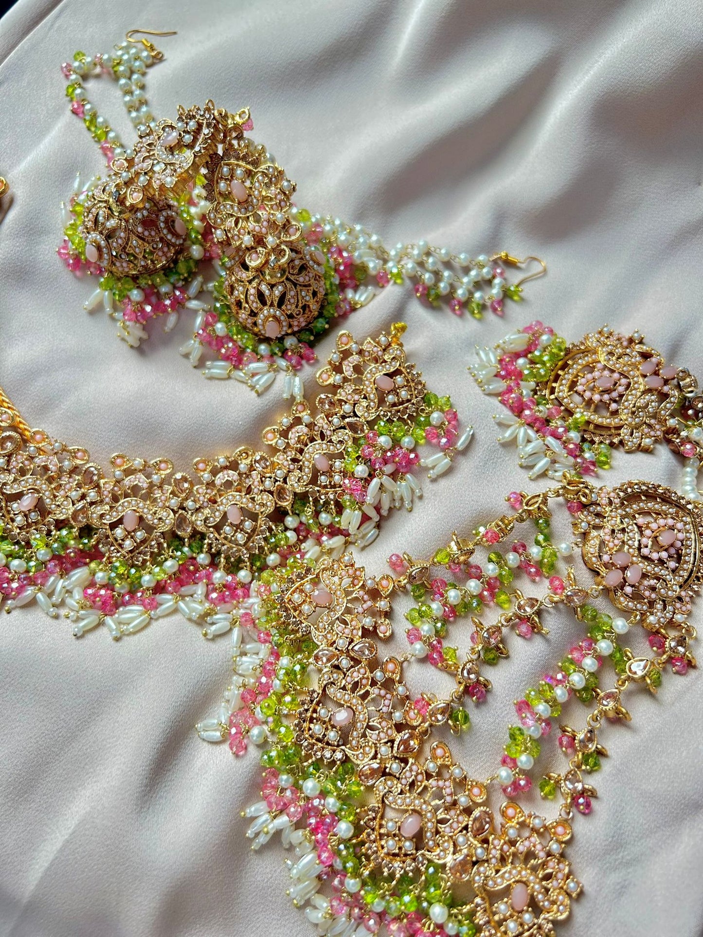 Zahra bridal set ~ green&pink