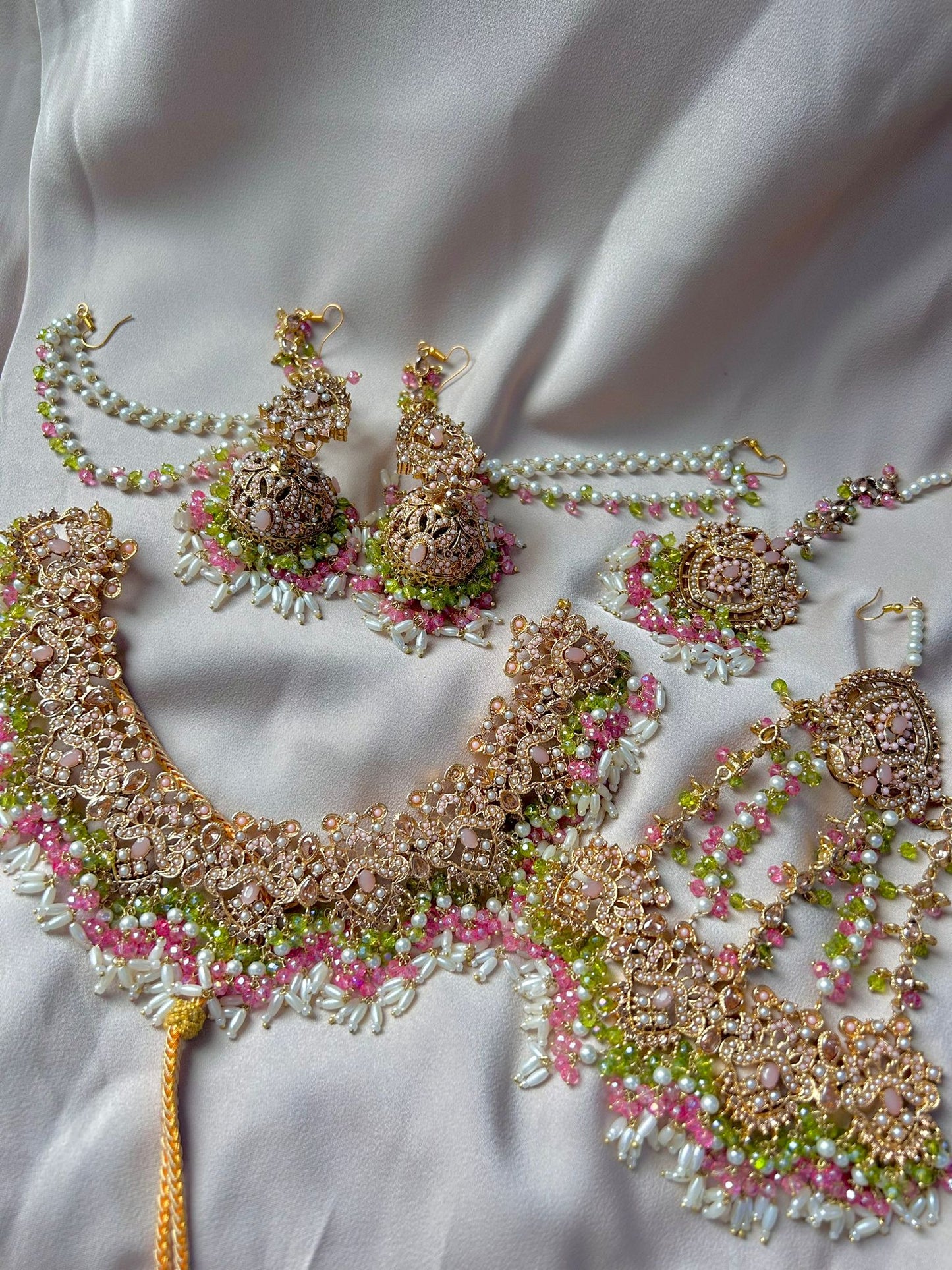 Zahra bridal set ~ green&pink