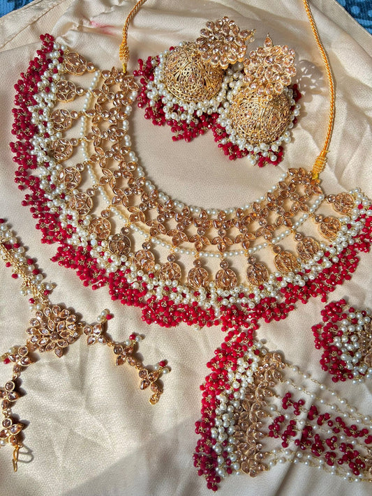 Isra bridal set ~ Classic Red & Champagne