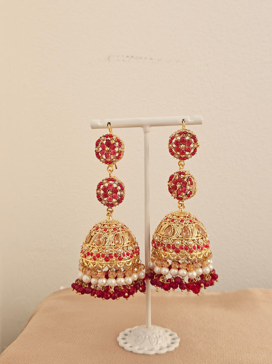 Nafeesa earrings ~ Maroon