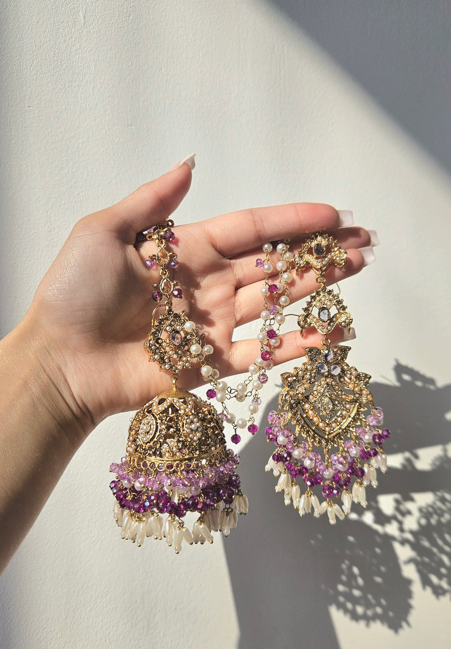 Natalia earring & tikka set ~ Purple Tones