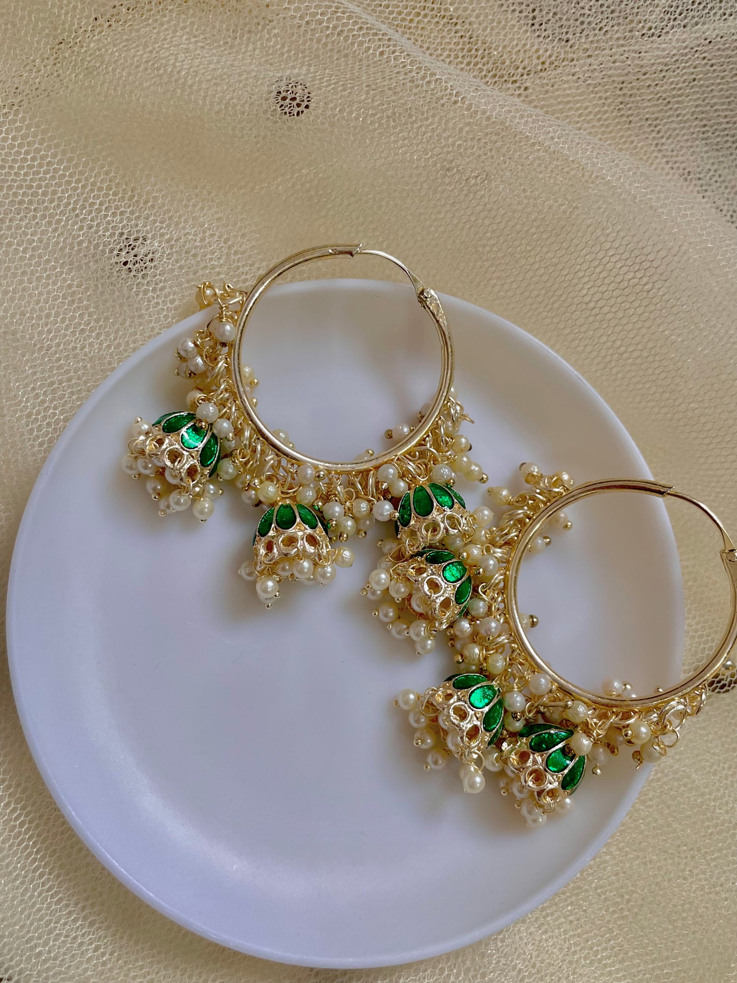 Meerab hoops ~ dark green